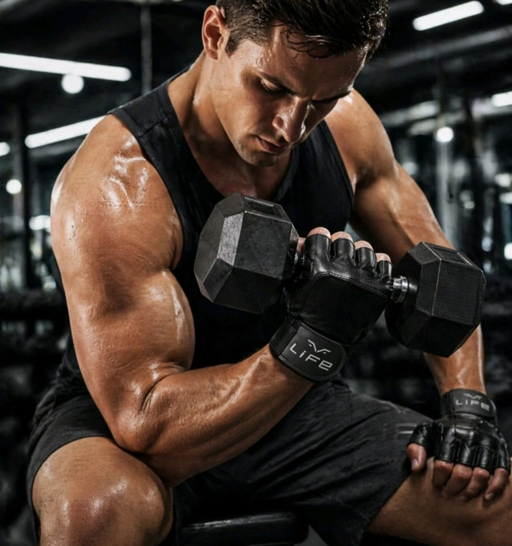 Gym Weight Lifting Leather Glove Workout Cycling Grips Trainning