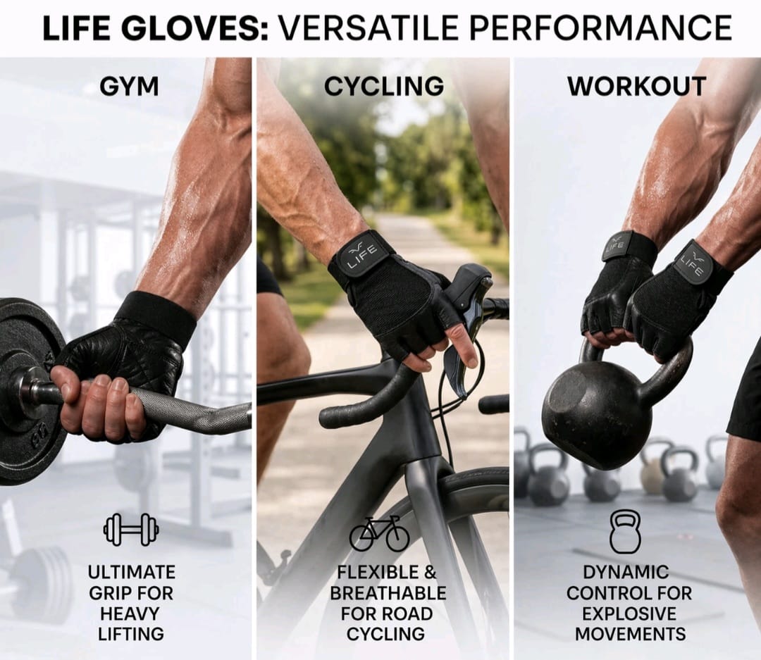 Gym Weight Lifting Leather Glove Workout Cycling Grips Trainning